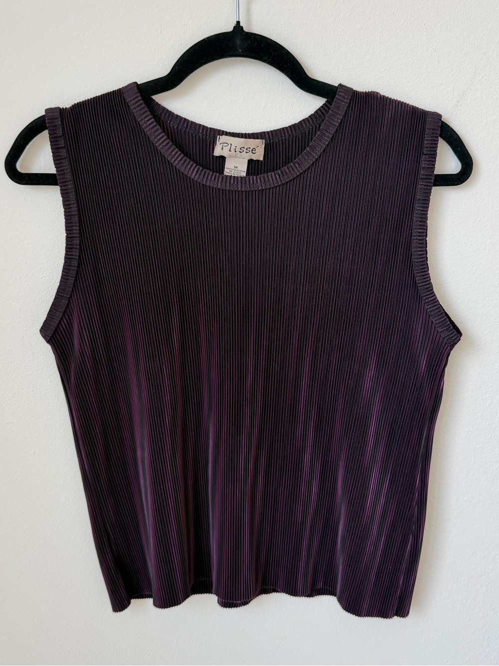 Pleats Tank Top - Deep Plum